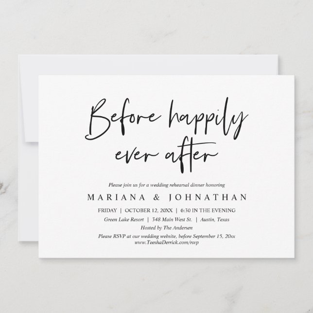 Invitation Avant Heureusement Jamais Après, Répétition Mariag (Devant)