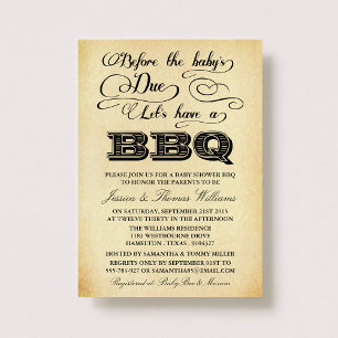 Invitation Avant la date d'échéance du bébé, faisons un barbe