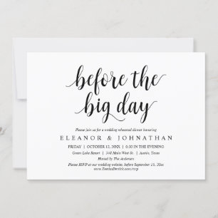 Invitation Avant Le Grand Jour, Dîner De Répétition Mariage