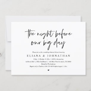 Invitation Avant notre grande journée, Dîner de répétition Ma