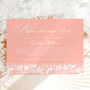 Invitation Avant qu'elle ne dise oui Fête de mariage rose pou