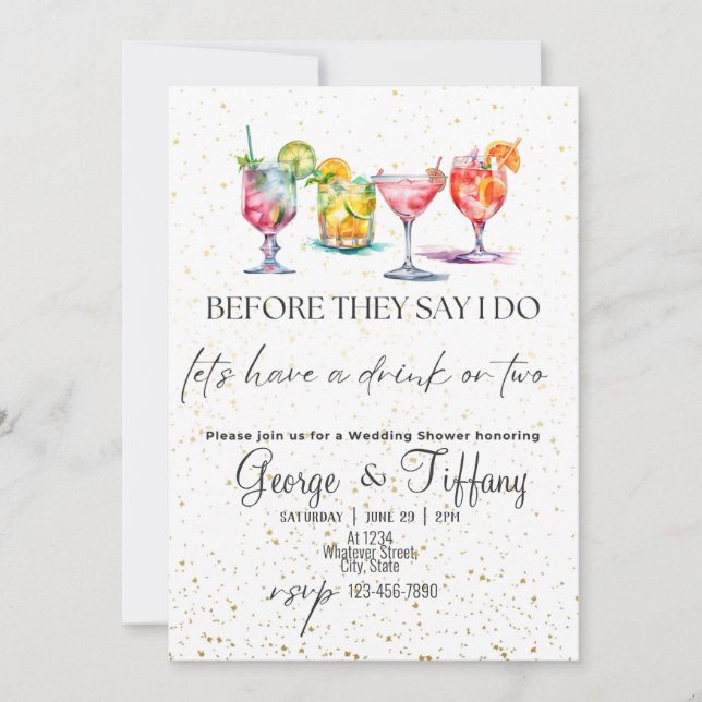 Invitation Avant Qu'Ils Disent Que Je Fais Wedding shower (Devant)