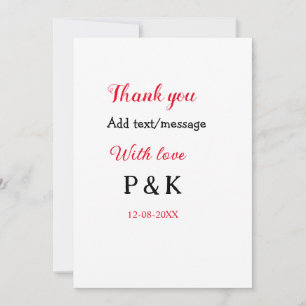 Invitation Avec amour ajouter lettre de nom de couple merci a