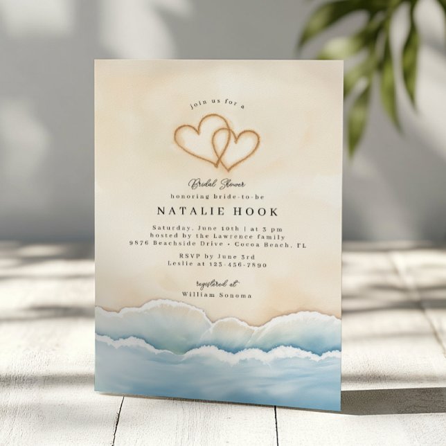 Invitation avec coeur de la douche nuptiale de pla (Summer Bridal Shower Invite)