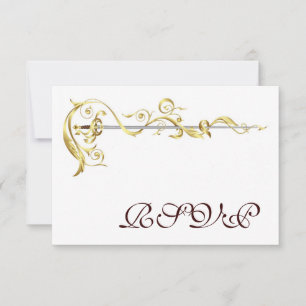 Invitation avec épée et ruban à motif de défilemen
