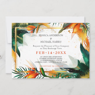Invitation Avec la photo Birds of Paradise Bliss