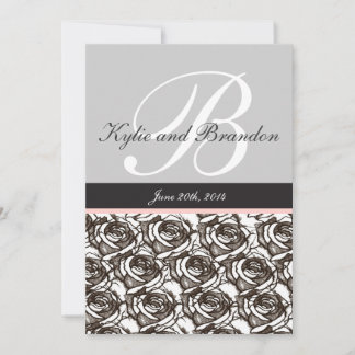 Invitation avec monogramme lettre B