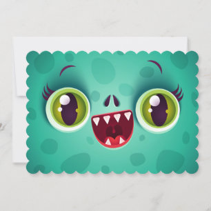 Invitation avec monstre ou zombie pour Halloween