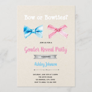 Invitation avec noeuds ou noeuds papillon