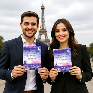 Invitation Avec TEXTE à l'arrière Amour Éternel à la Parisien