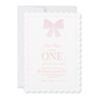 Invitation avec un nœud rose Grandmillennial Prepp