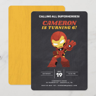 Invitation Avengers   Guri Hiru Iron Man Chalkboard Anniversa
