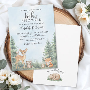 Invitation Aventure Animaux de la Forêt Baby Shower