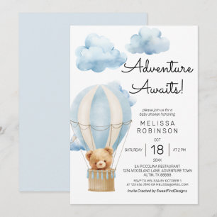 Invitation Aventure attend bébé garçon douche