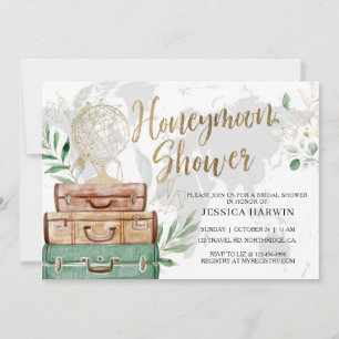 Invitation Aventure attend la douche nuptiale, thème Voyage
