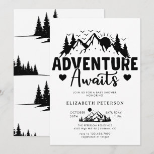 Invitation Aventure Attend Montagnes Rustiques BABY SHOWE