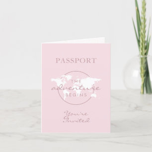 Invitation Aventure commence Passeport Voyage thème Baby show