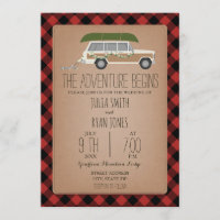 Aventure commence Wood Panel SUV Canoe Mariage