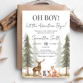 Invitation Aventure Commencer le Baby shower des animaux des 