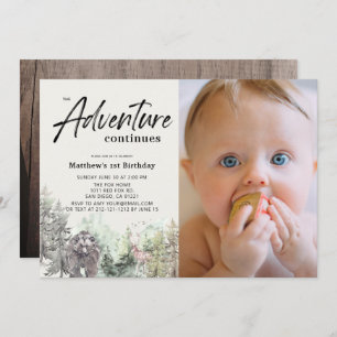 Invitation Aventure continue Ours 1er anniversaire Photo