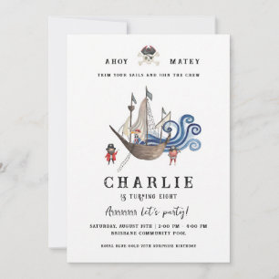 Invitation Aventure d'anniversaire de pirate en haute mer