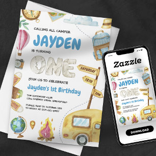 Invitation Aventure de camping en bois pour les enfants premi