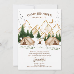 Invitation Aventure de week-end de camp de filles