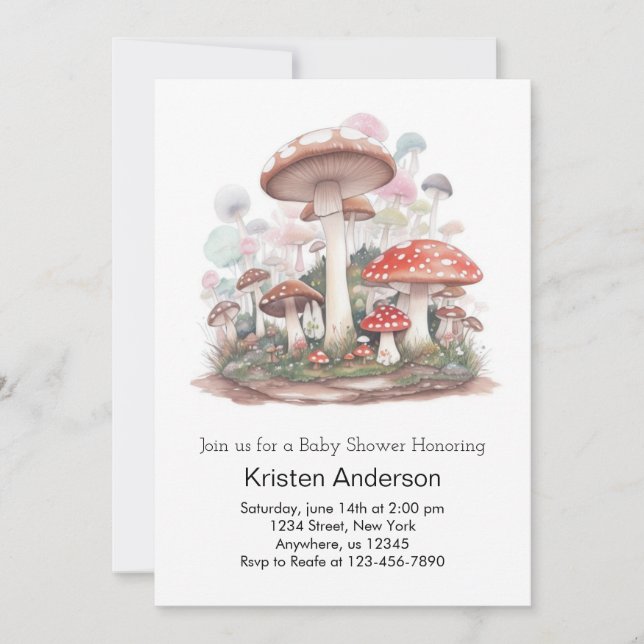Invitation Aventure enchantée attend Baby shower fille (Devant)