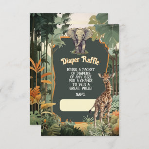 Invitation Aventure Jungle Animaux Douche Déchets Raffle