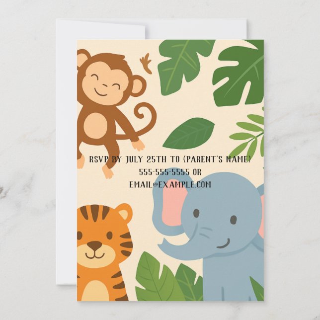 Invitation aventure Jungle - Fun & Vibrant Party (Dos)