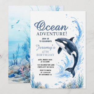 Invitation Aventure Océanique Orque Océan Mer Anniversaire