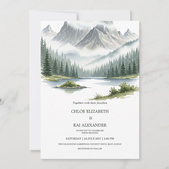 Invitation Aventure Rustique en Perspective Mariage dans un P (Devant)