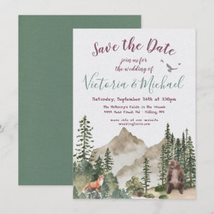 Invitation Aventure Woodland mountain forest Enregistrer la d