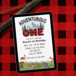 Invitation Aventurier, Animal de la Forêt 1er Anniversaire