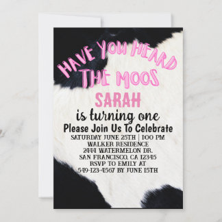 Invitation Avez-Vous Entendu La Fille Moos Devenir Un Anniver