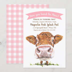 Invitation Avez-Vous Entendu L'Invitation Moos Cow Pink