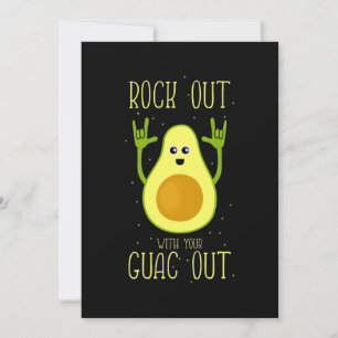 Invitation Avocado Rock Out With Your Guac Out