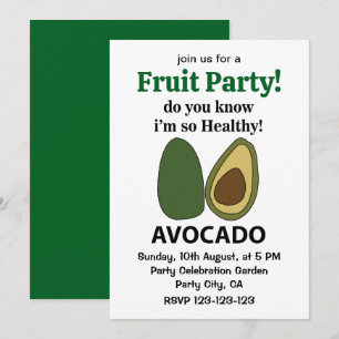 Invitation Avocado Savez-vous que je suis si saine Avocado