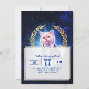 Invitation Avocat de chat dans l'espace