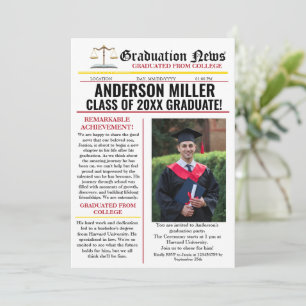 Invitation Avocat Graduation Newspaper College Unique