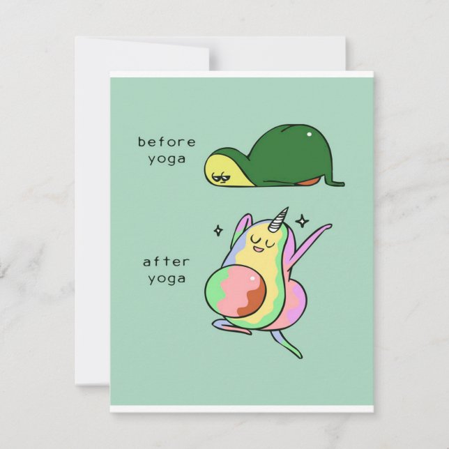 Invitation Avocat yoga | cadeau de vacances (Devant)