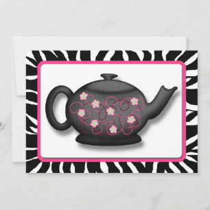 Invitation Avoir Du Thé Avec Moi ~ Chic Zebra Imprimer Invita