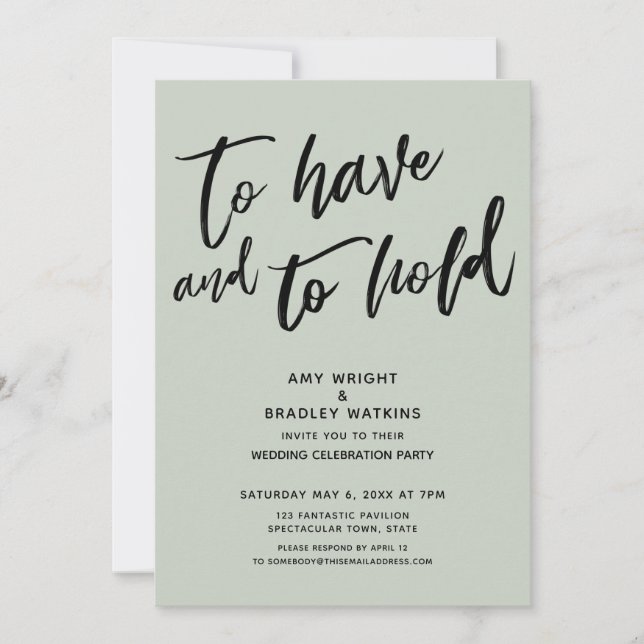 Invitation Avoir et garder Simple réception de mariage sage (Devant)