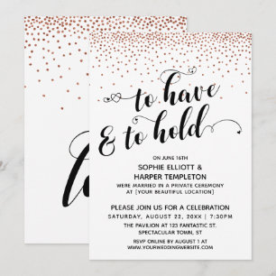 Invitation Avoir et tenir Coeur Copper Confetti Party
