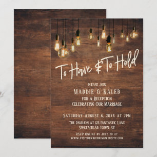 Invitation Avoir et Tenir Lampes Edison en Bois Brun