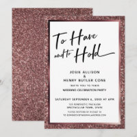 Avoir et Tenir Rose Gold Glitter Réception