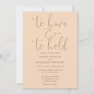 Invitation Avoir Et Tenir Un Mariage De Peach Soft Code QR