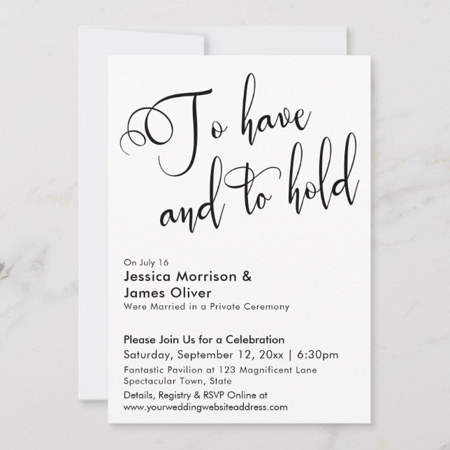 Invitation Avoir et tenir une réception de calligraphie seule (Devant)