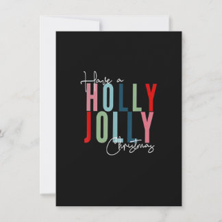 Invitation Avoir Holly Xmas Jolly Noël Rainbow_1