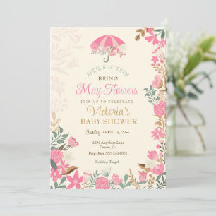 Invitation Avril Douches Apportent Mai Fleurs Baby shower de 